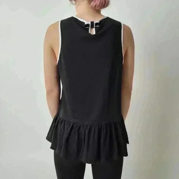 Kate Spade Black Ruffled Peplum Tank - S - Picture 3 of 8